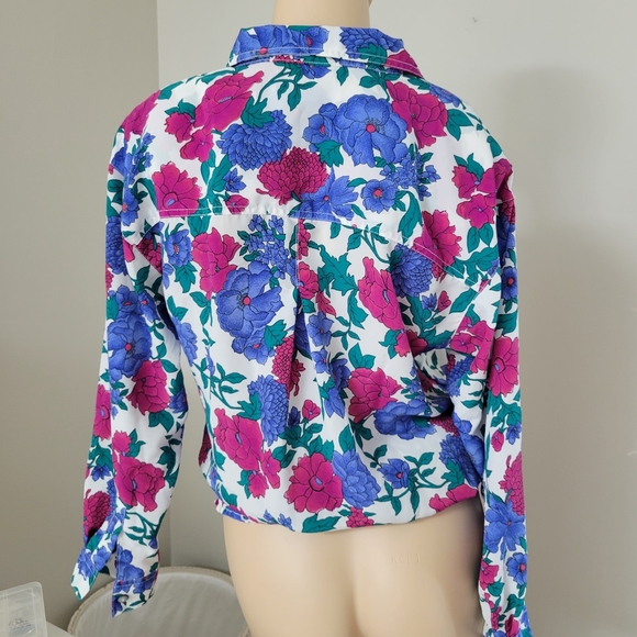 Vintage floral blouse 80s retro - Picture 6 of 7